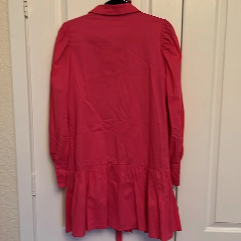 Walter Baker Hot Pink Button-Front Belted Shirt Dress - Picture 11 of 11